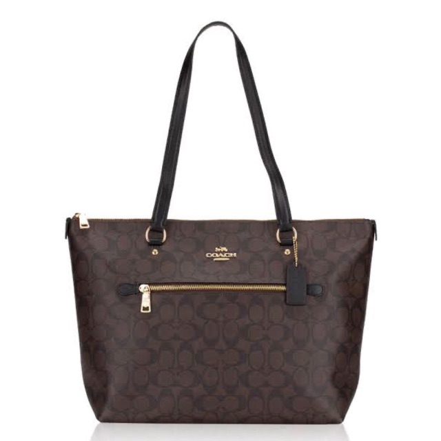 Coach Signature Gallery Tote Brown Black