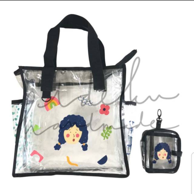 Idekuhandmade Clear Bag Pubi + pouch || Ideku handmade Clear Bag Pubi