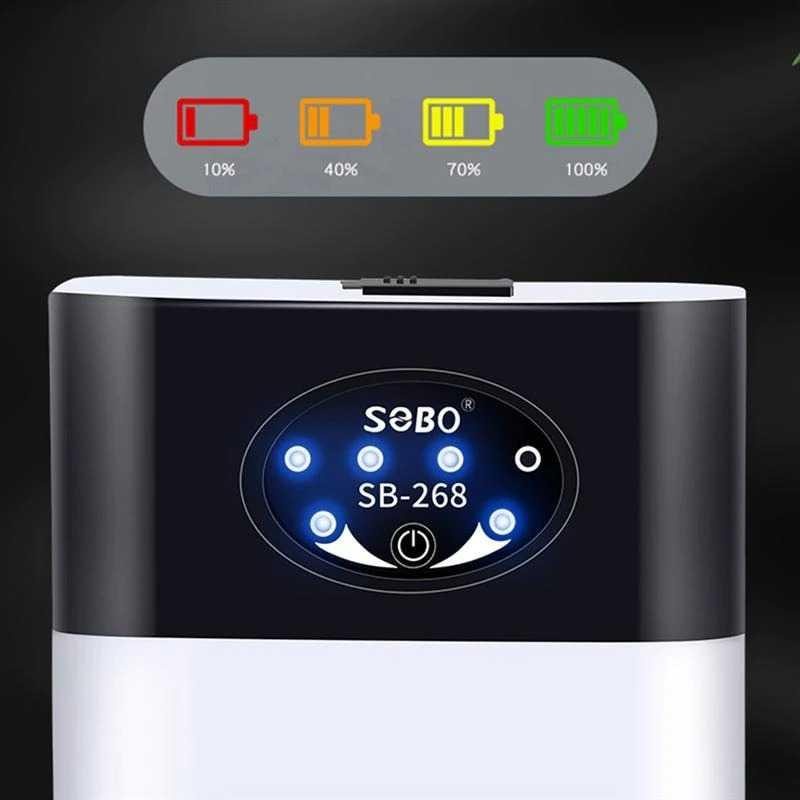 SOBO Pompa Udara Oxygen Aquarium Rechargeable Pump 2200mAh - SB-268 - White