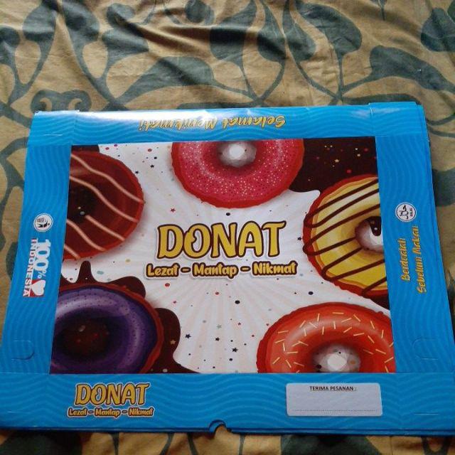 Dus Donat Jumbo Muat Isi 12 Donat /dus Biru Lezat Mantap Nikmat/box Donat