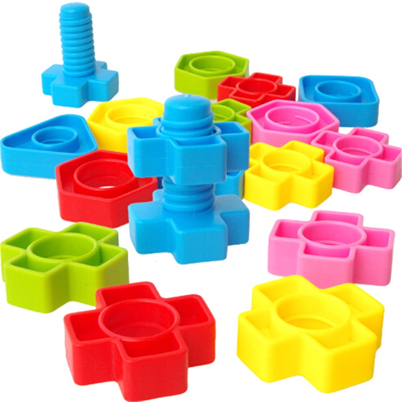 (LUCKID) 1 set Mainan Edukasi Building Block Bentuk Mur Untuk Anak-Anak