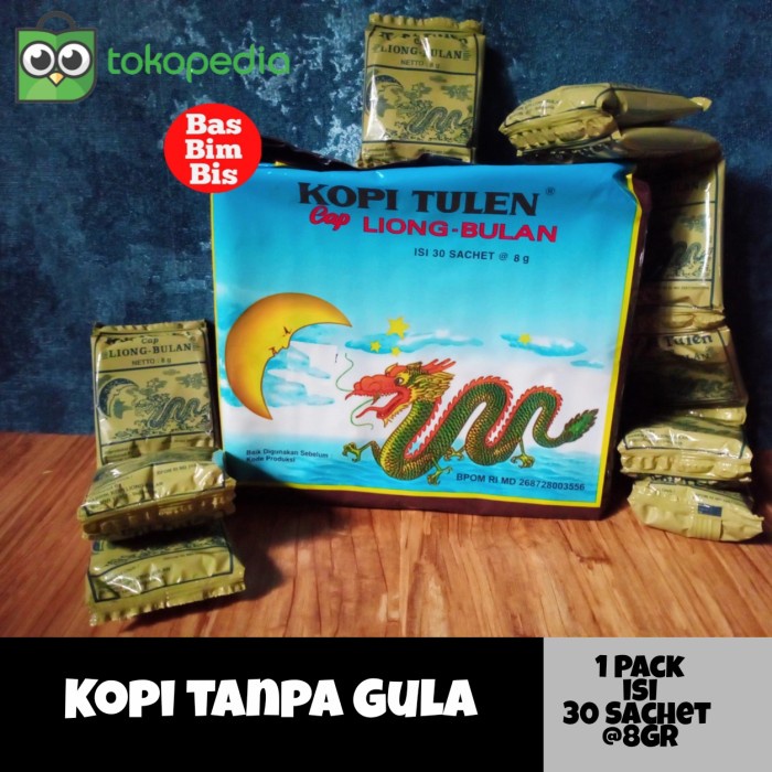 

201ggffg Kopi Liong Bulan Tanpa Gula (1 Pack Isi 30 Sachet) Ds20X11
