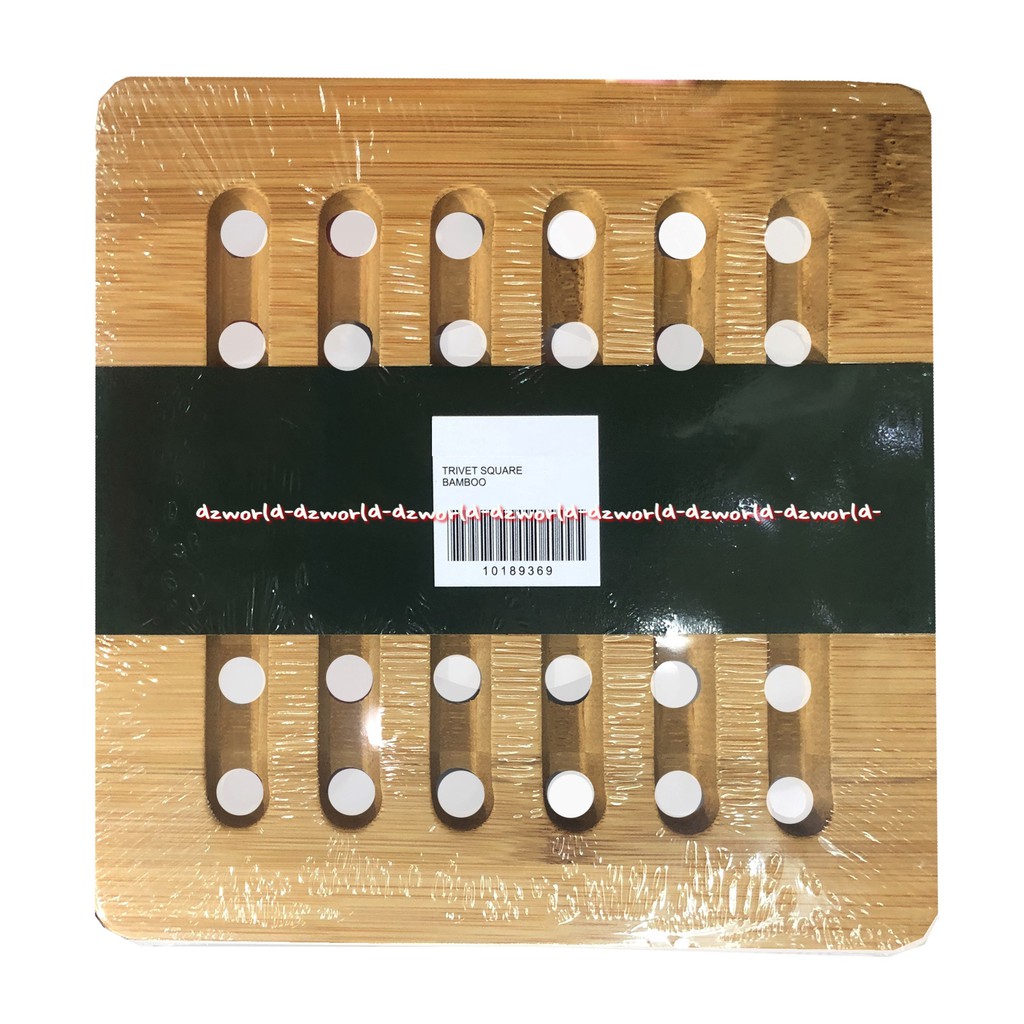 Krischef Trivet Square Ground Bamboo Papan Alas Tatakan Untuk Makanan Masakan Panas Alat Masak Kris Krisbow Model Kotak Bulat