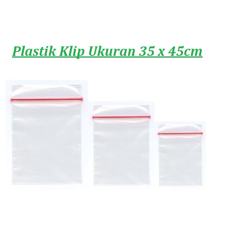 Kantong klip 35 x 45 cm - Ziplock 35x45 - Plastik Klip Makanan isi 100pc - plastik baju - kantong kl