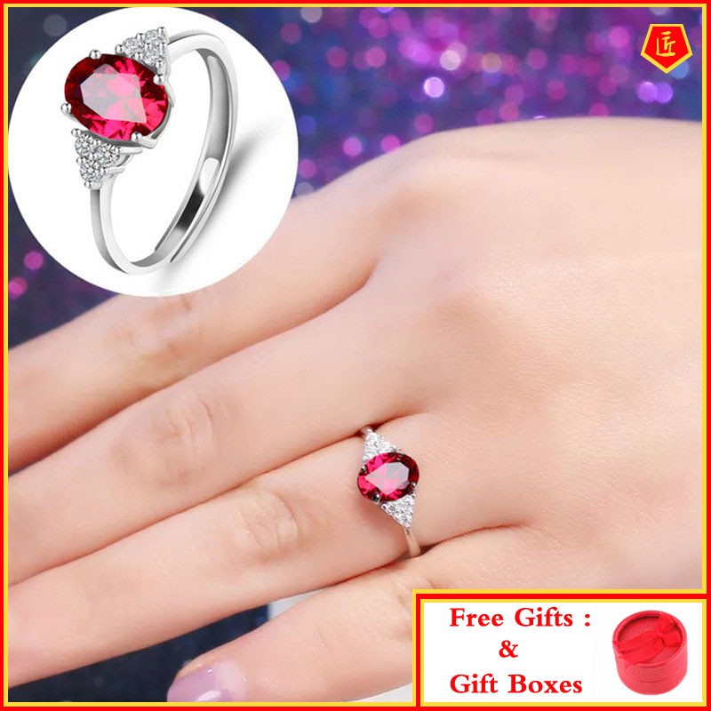 Cincin Ruby Inlaid Untuk Wanita