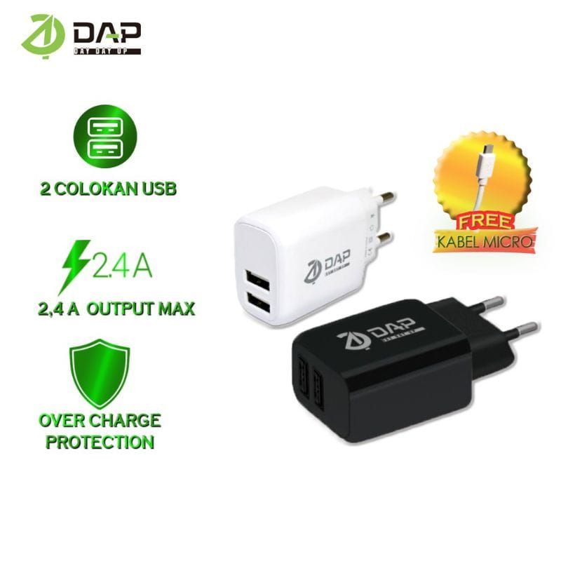 Charger DAP 2.4A  2usb Fast Charger Casan DAP 2usb 2.4A D-A2N