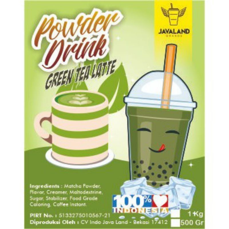 

Greentea latte. Bubuk perasa minuman (powder drink) Javaland.