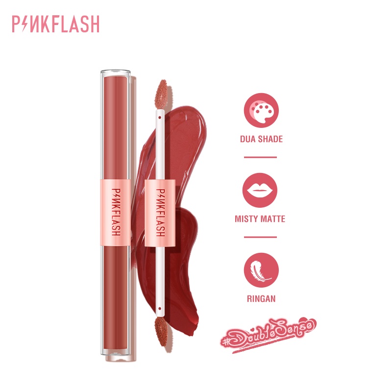 PINKFLASH 2 In 1 Dual-ended Lipstick soft Velvet Tint Duo Liquid Lipstik Ombre PF L-13