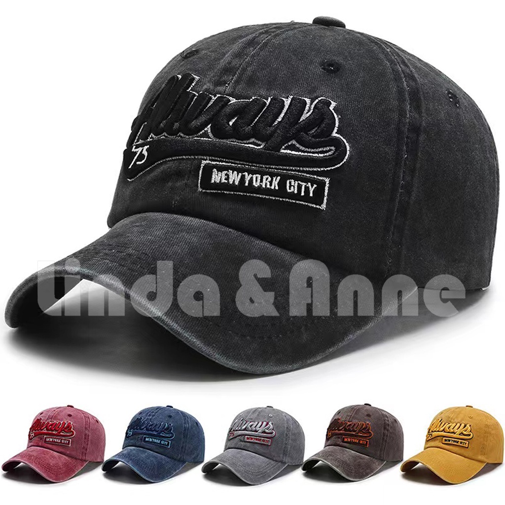 Topi Baseball ALWAYS Distro Casual Sport Pria Wanita - Topi Distro Baseball Denim Alway Caps Import