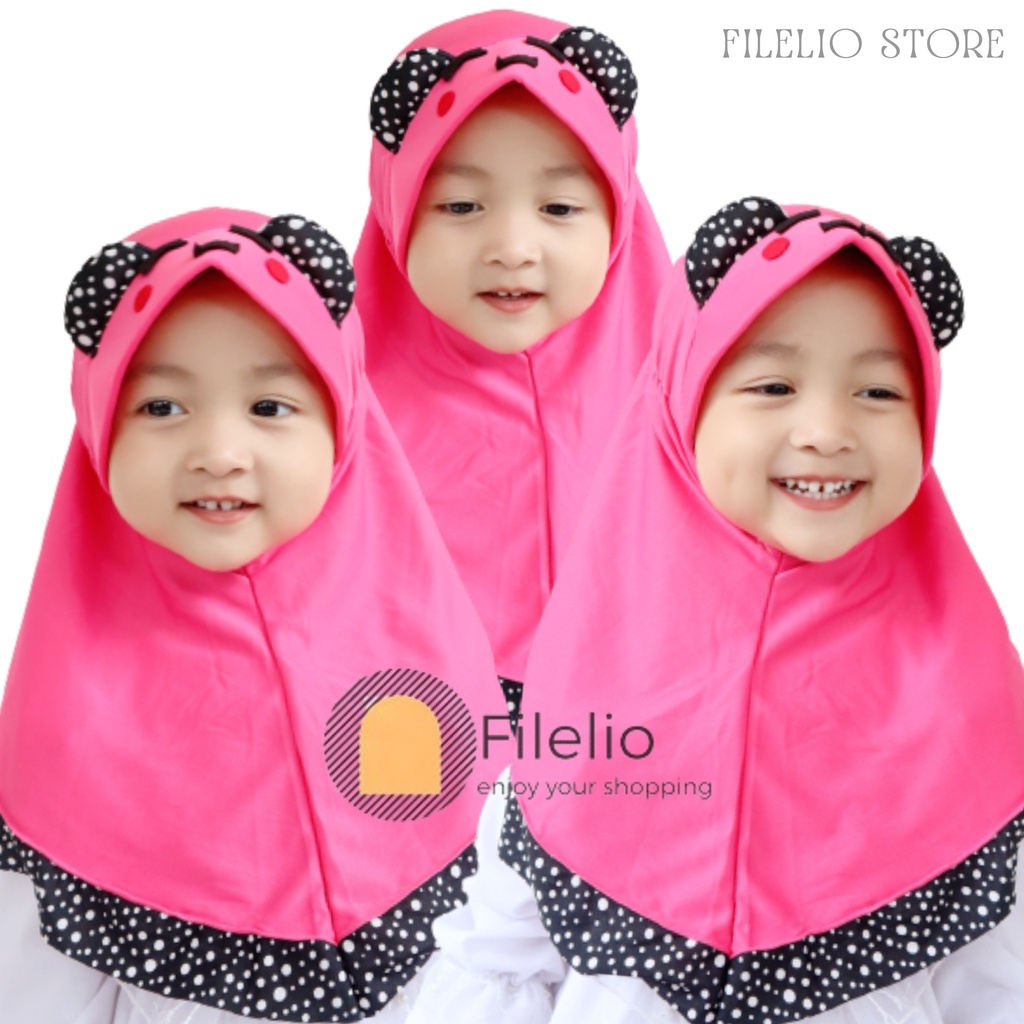 TERMURAH Hijab Anak Perempuan Mikky Karakter Polka Kerudung Bayi Murah Krudung Anak Lucu