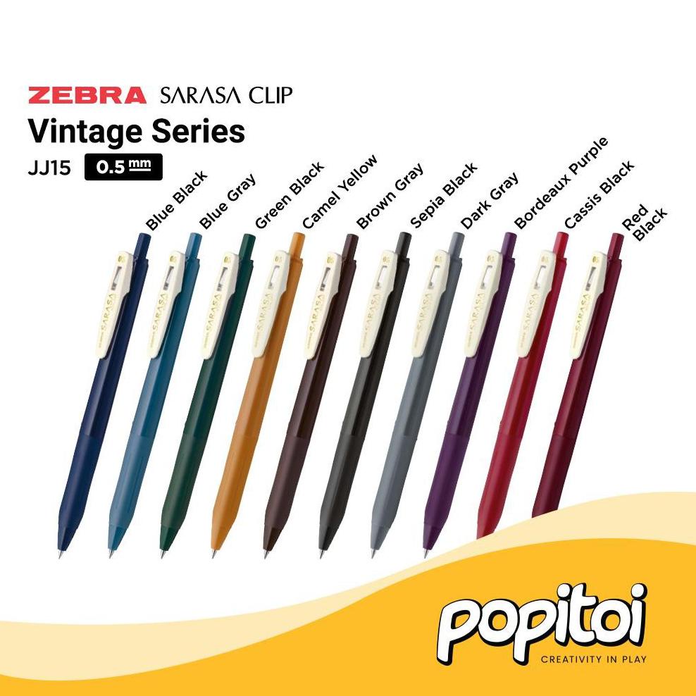 

[(BAYAR DITEMPAT) ZEBRA SARASA CLIP JJ15 Gel Pen 0.5 mm Vintage Pulpen