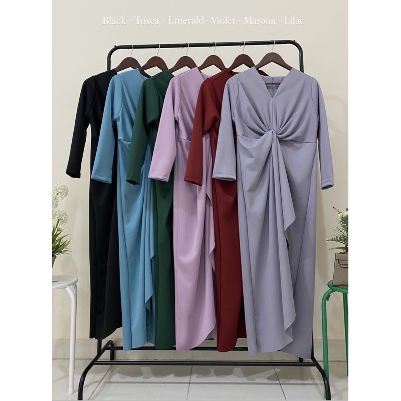 Elencia Dress Long Dress Maxi Dress Fashion Wanita Hijab Friendly - meganshoping-2