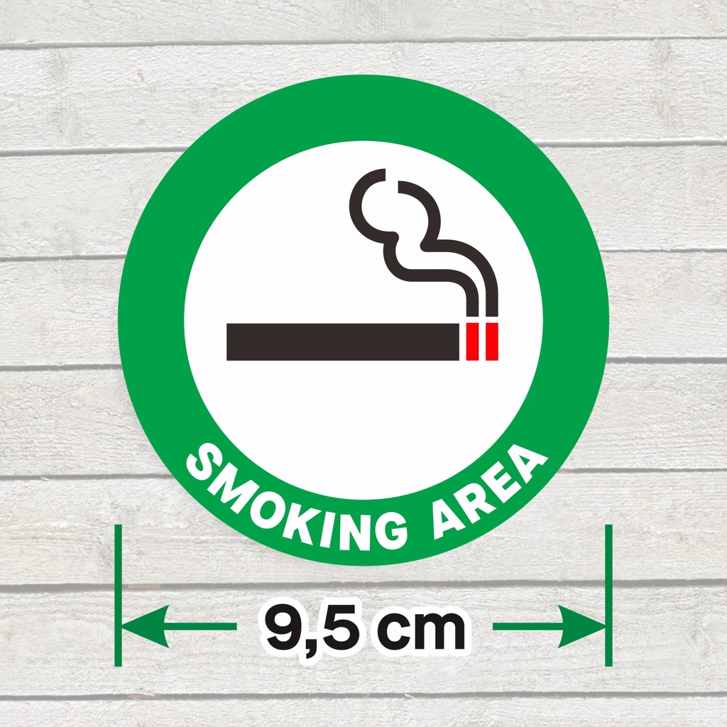 

Label Sticker Bundar Smoking Area Stiker Bulat Vinyl Sign Marka Area Merokok