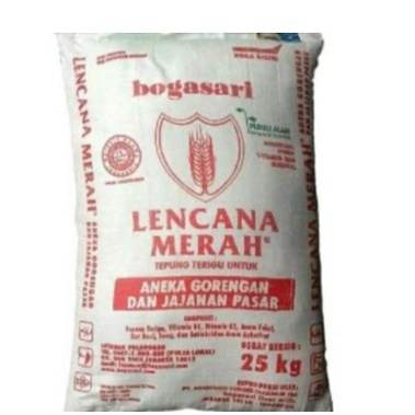 

Tepung Terigu Lencana Merah Bogasari 25kg Only Grab/Gojek