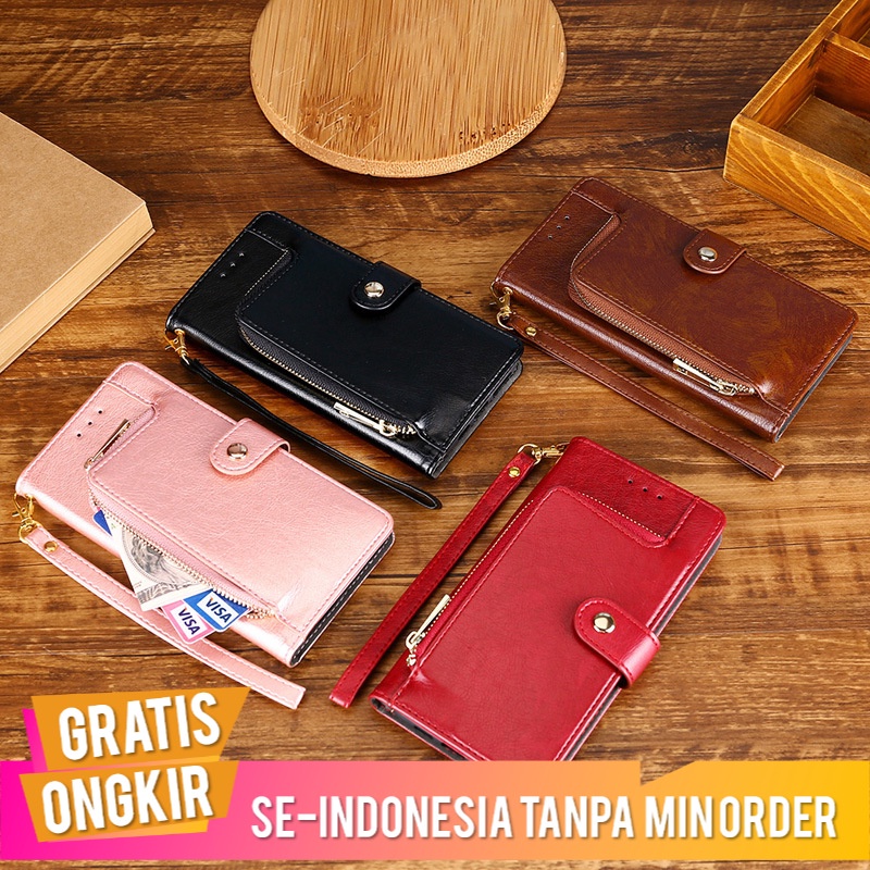 Case Samsung A71 Casing A33 5G Dompet Ponsel Case A52s 5G Lanyard Ponsel case Kulit