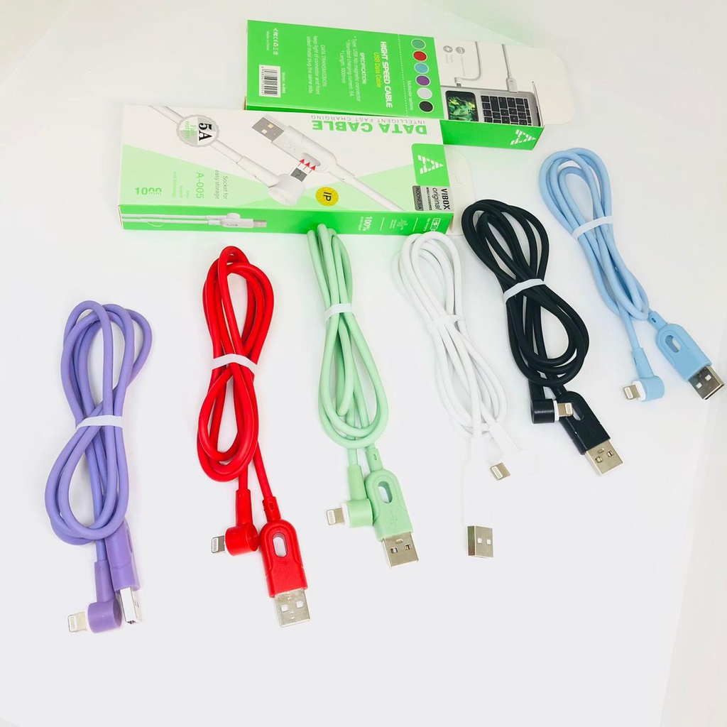 FAST CAHRGING 2.4A HIGH SPEED Kabel Game L Type C Kabel Gaming vibox a-005 Model L Kabel Charger Kabel Data Micro / Type C / Iphone
