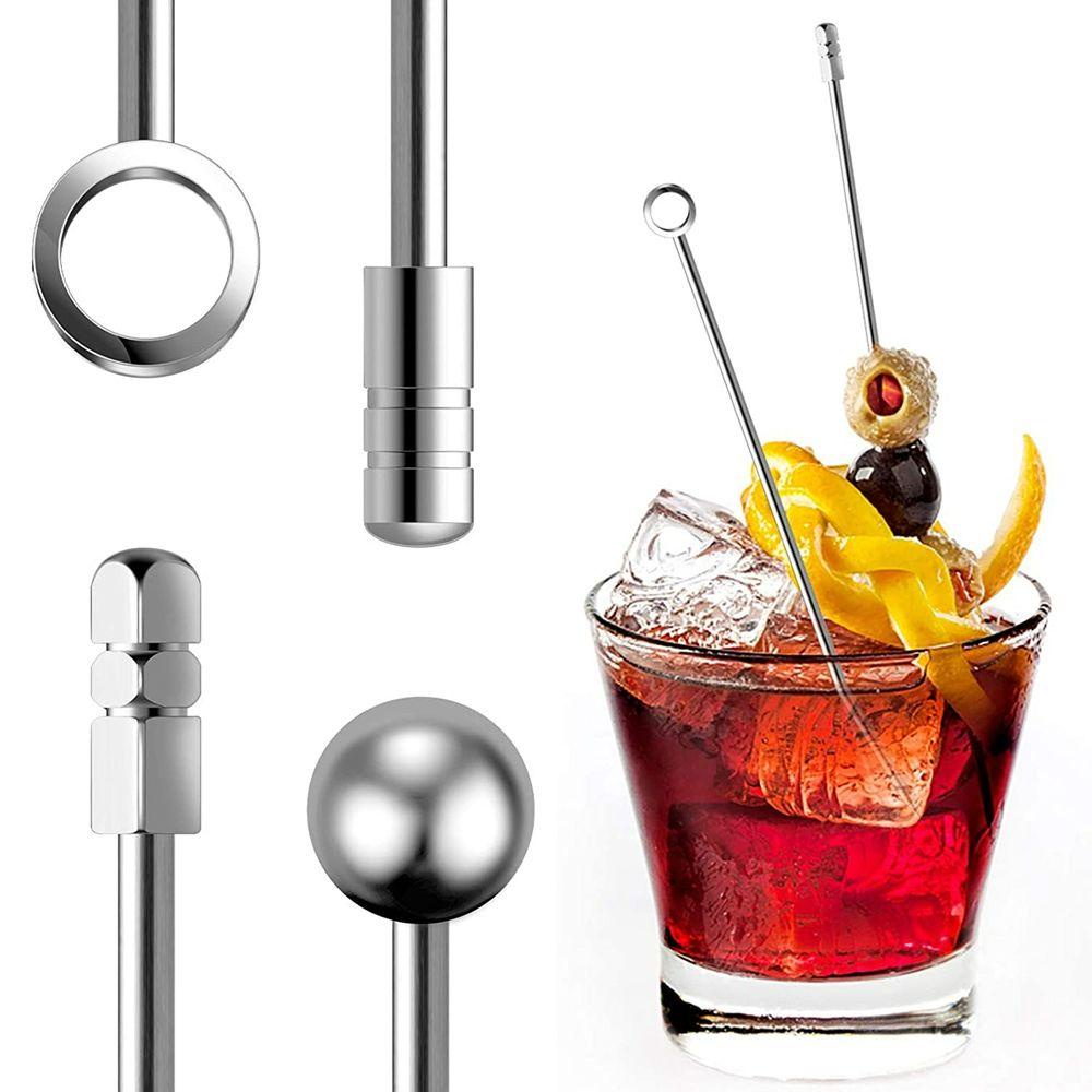 NICKOLAS1 Cocktail Picks Stainless Steel Alat Dapur Party Bar Untuk Minuman Garpu Buah