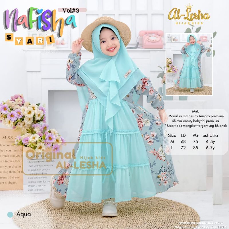 Gamis Kids / Gamis Anak Nafisha Series Ukuran M&L by Al Lesha Hijab Kids