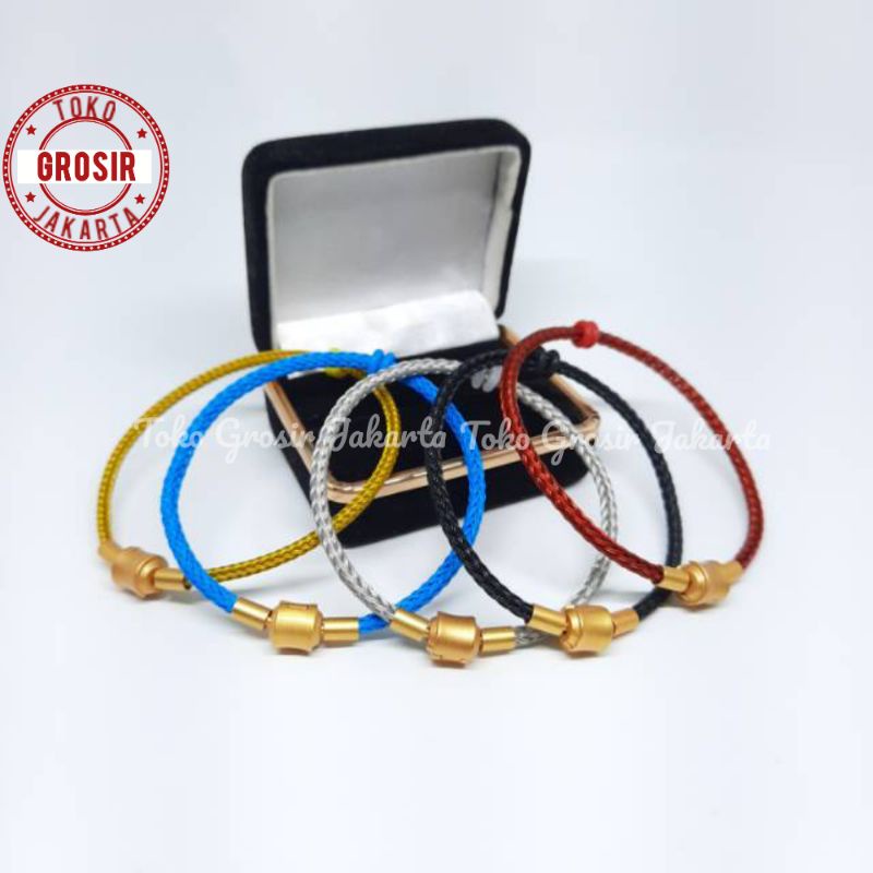 Gelang Tali Kawat Anti Air Waterproof Pengunci Gold