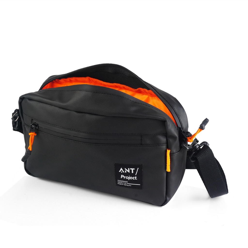 ANT PROJECT - Tas Handlebar Bag TROY 3in Selempang - Tas Stang Sepeda Black Waterproof