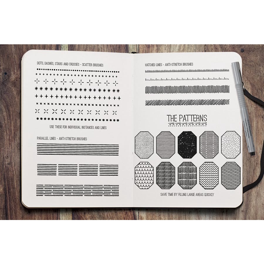 Fine Liner Brushes Patterns