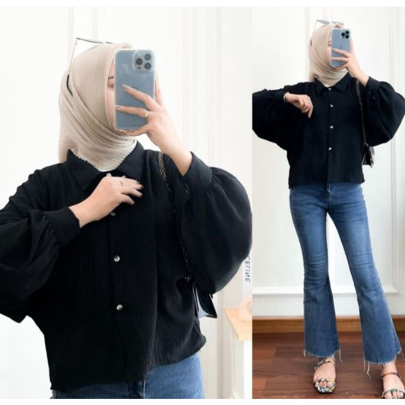 FAFA BLOUSE CROP CRINCLE MALVIN