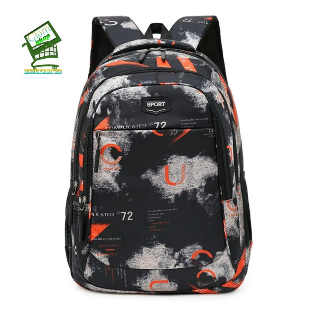 Tas Ransel Laptop Pria Wanita Bahan Kanvas Cetak AntiAir Dari Tas Wanita.Official