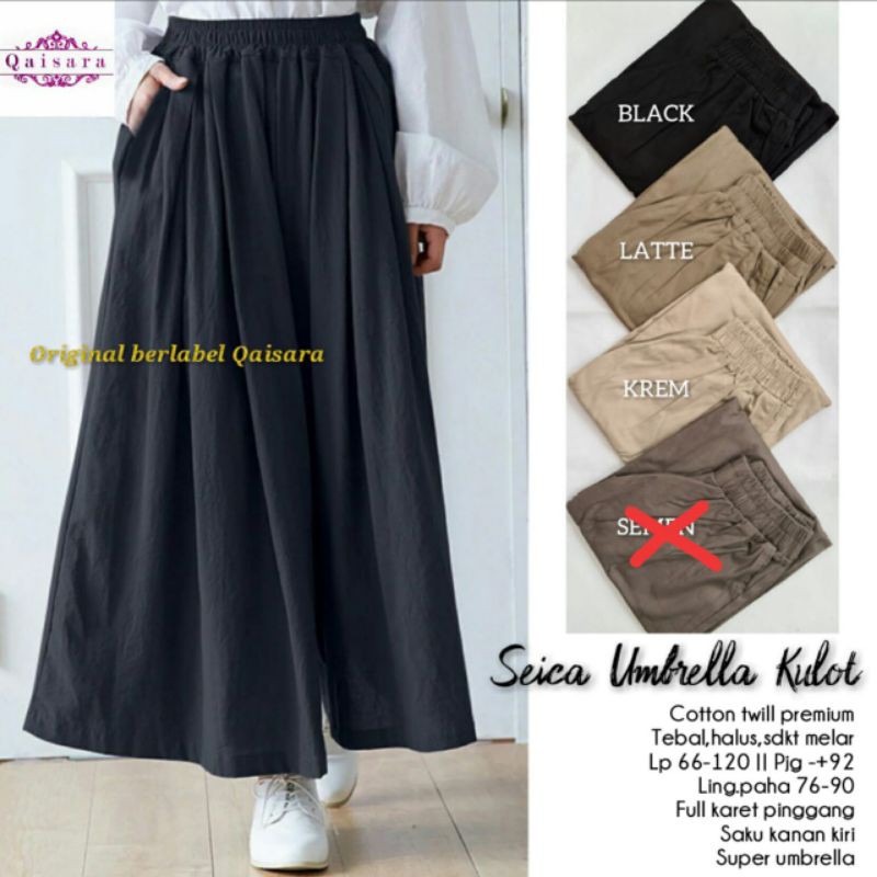 seica umbrella kulot katun twil premium tebal halus karet muter