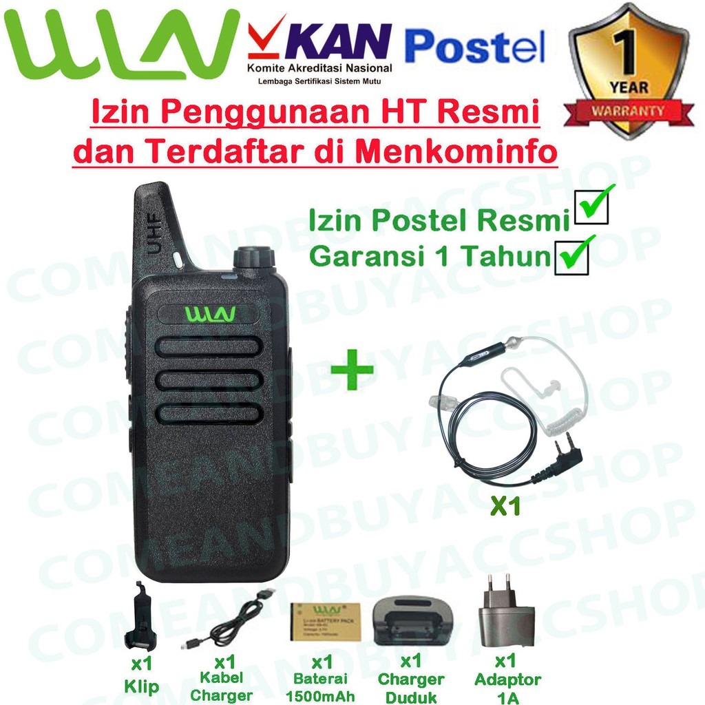 Paket Satuan FBI Walkie Talkie WLN HT Two-Way Radio - Hitam KD-C1