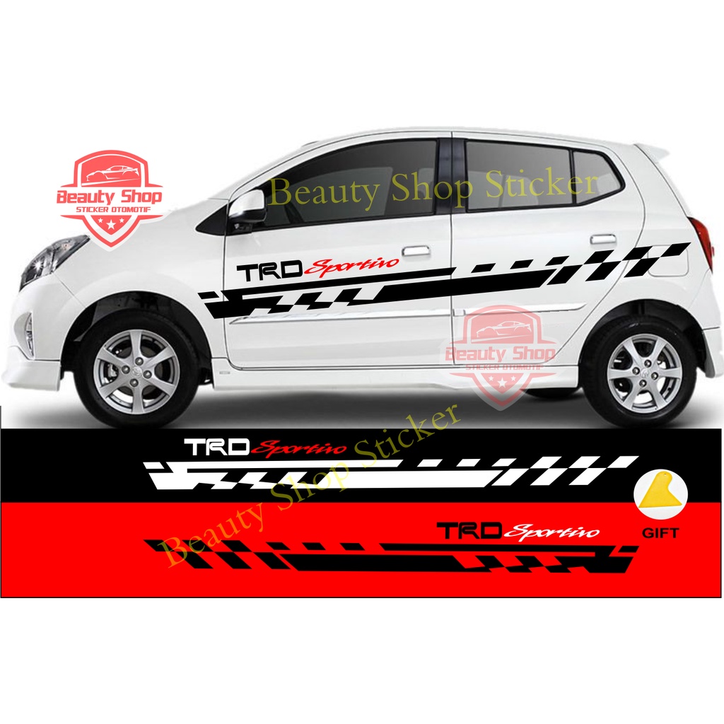 Stiker mobil Ayla Agya Honda Brio Cutting Sticker Mobil nissan march datsun sirion jazz yaris sedan 