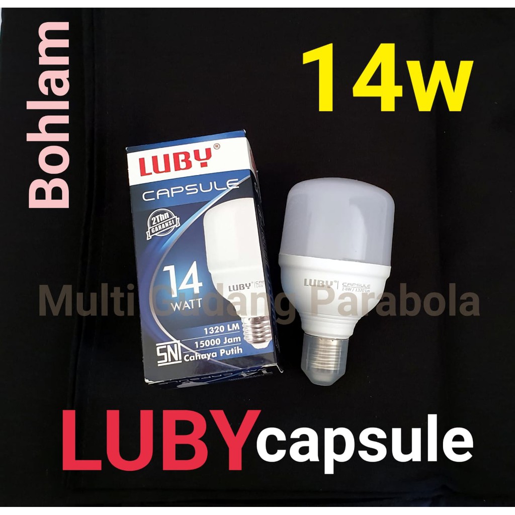  Lampu LED Luby Capsule 14 Watt Cahaya Putih Garansi 2 