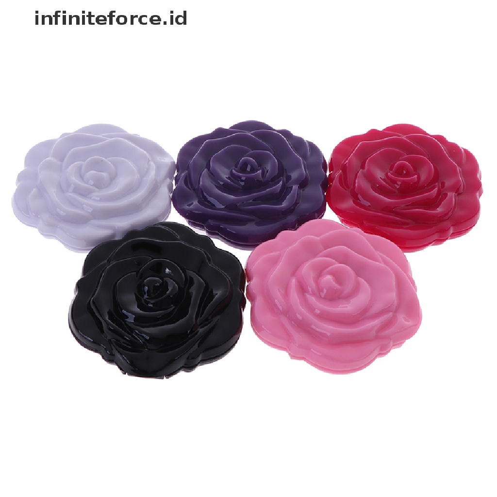 (infiniteforce.id) Cermin Makeup Compact Mini Bentuk Bunga Mawar 3D