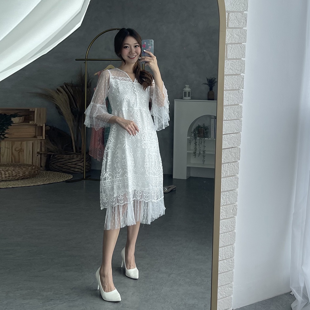 Miss Nomi - Edelweiss Dress Pesta Kondangan / Dress Brukat / Dress Wisuda / Dress Busui / Dress Nata