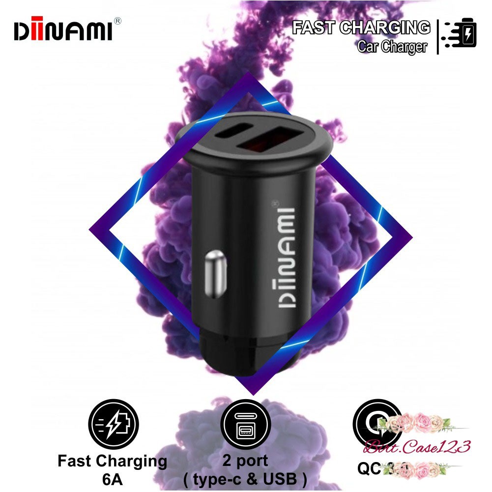 BM078 Saver Cashan mobil original DIINAMI C17 dual usb qualcom 6A Samsung oppo xiaomi iPhone Vivo BC2954