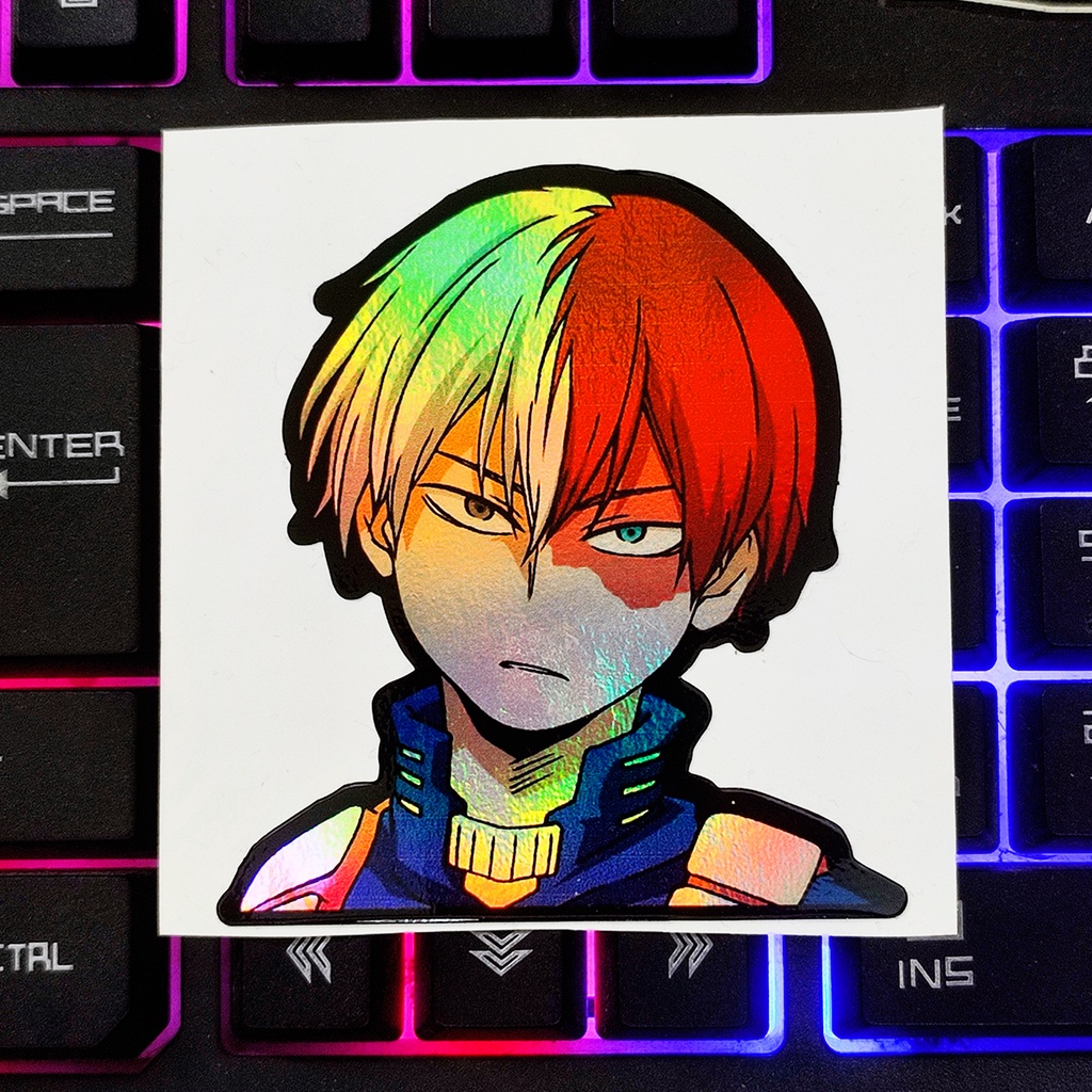 STICKER STIKER HOLOGRAM ANIME - TODOROKI BOKU NO HERO AKADEMIA  - STIKER ANIME HOLOGRAM