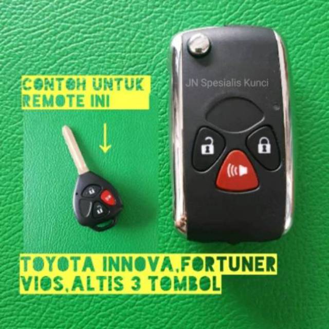 Casing Kunci lipat Toyota innova, Fortuner, Vios,altis,dll 3tombol