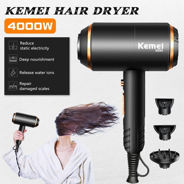 Kemei KM-8896 Professional Hair Dryer Super Power 4000W Strong Wind Power Electric Hair Dryer Salon