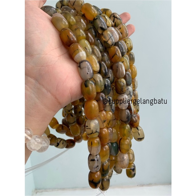 batu alam Penden tabung yellow rhodolite kuning 2 x 1,5 cm serat akik