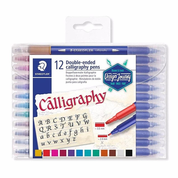 DOUBLE ENDED FIBRE TIP CALLIGRAPHY PENS 12C STAEDTLER