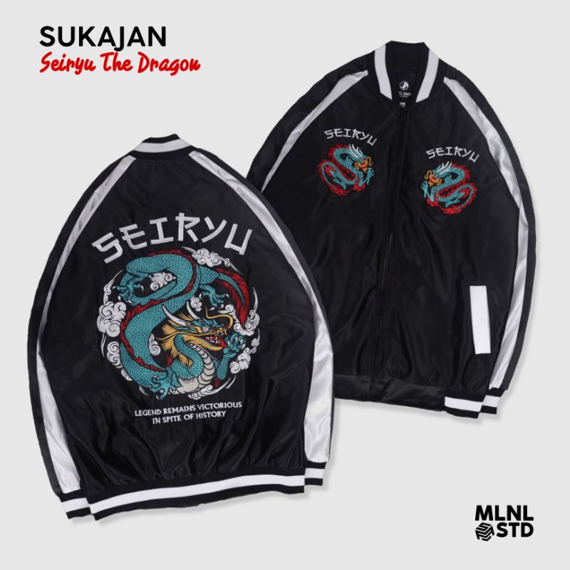 Sukajan Jacket Mizuchi Seiryu Naga Dragon Sukajan Tsurutori Konotori Mizuchi Nihon Sukajan Full Bord