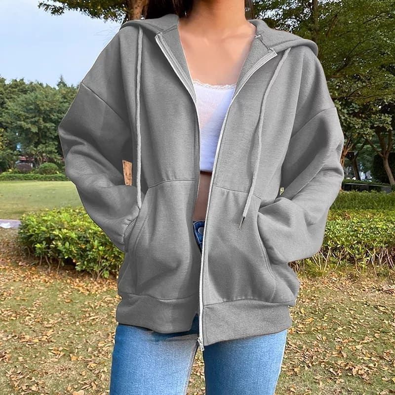Jaket Sweater Hoodie Zipper Oversize Big size Jumbo Besar XL XXL XXXL 2XL 3XL Korean Style Fleece-2