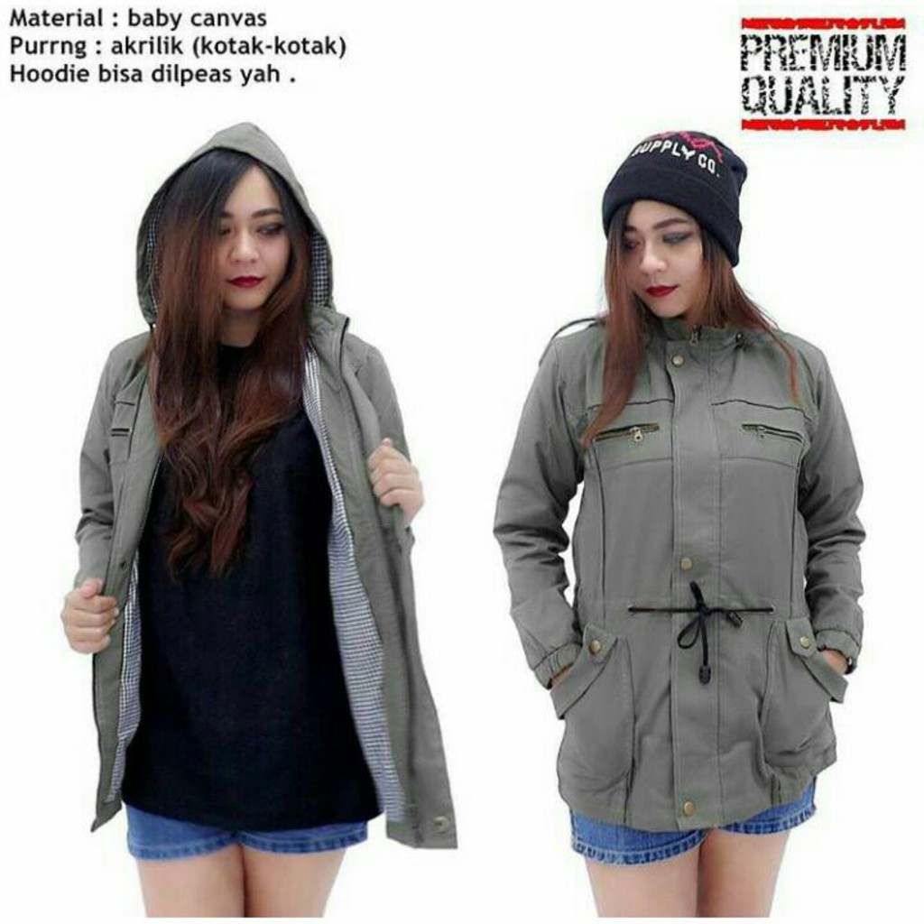 JAKET PARKA WANITA SIZE BESAR BOLAK BALIK