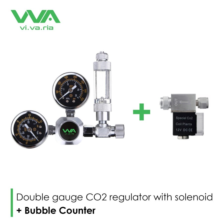 CO2 Regulator Double Gauge With Solenoid