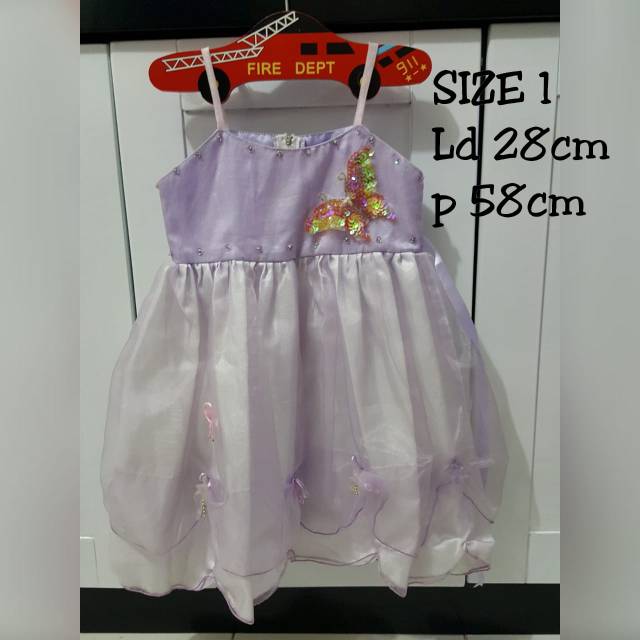 baju bayi bekas / dress baby second / gaun anak preloved / baju pesta bayi ungu