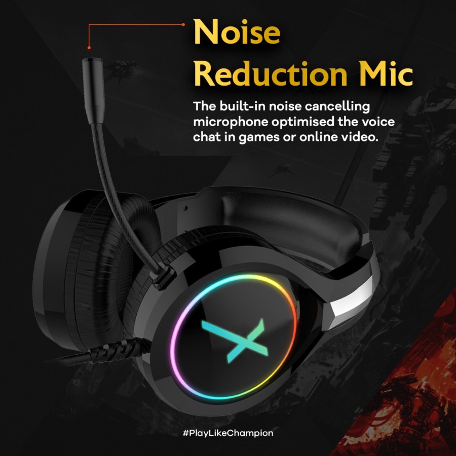 JETE Gaming Series Headset Gaming | Headphone Gaming RGB Noise Cancelling JETEX GA5 - Garansi Resmi 2 Tahun