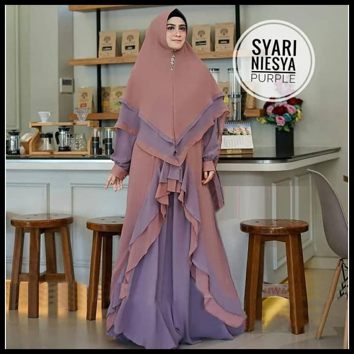 iehf baju gamis wanita terbaru syari niesya ( lihat wrn rok bag bwh ) qrns