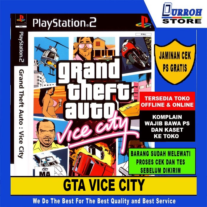 KASET DVD GAME PS 2 / Playstation 2 GTA VICE CITY