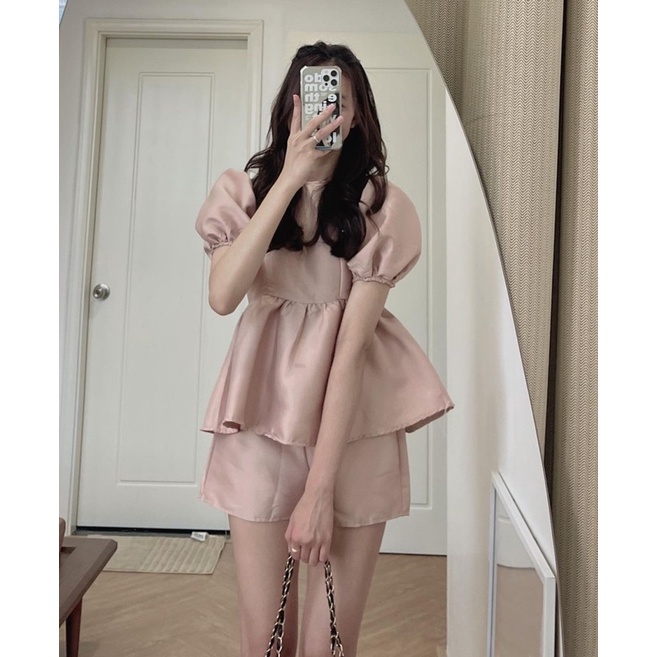 SETELAN ONE SET BABY DOLL ATASAN CELANA IMPORT CUTE MX535