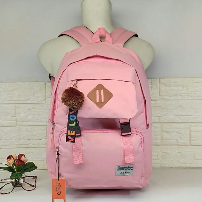 TAS KOREA STYLISH BACKPACK SEKOLAH REMAJA WANITA DAN LAKI LAKI TAS SEKOLAH RANSEL CEWEK KEKINIAN