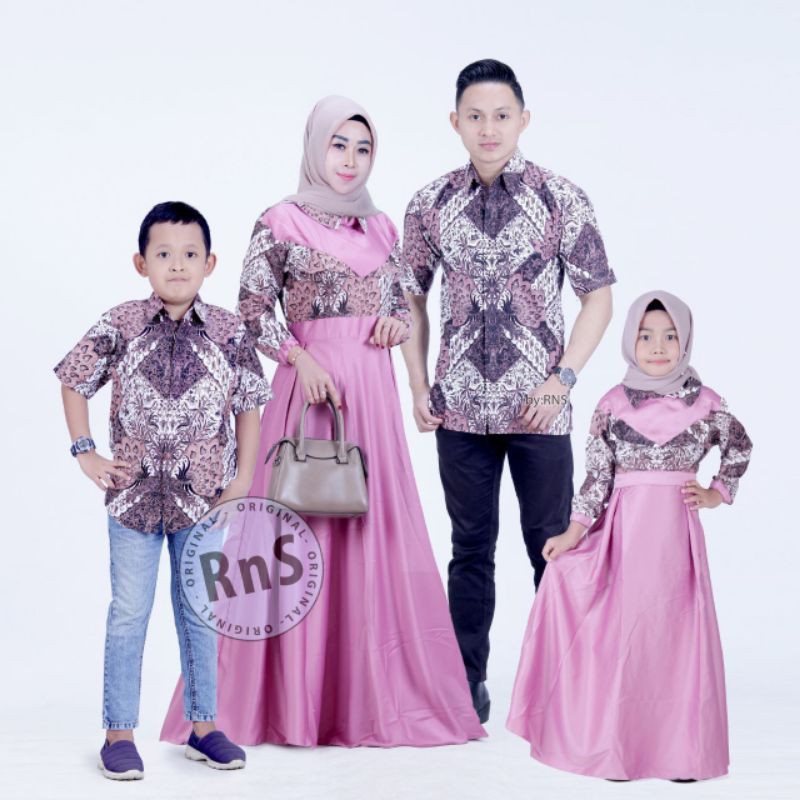 BISA PISAH Batik Couple Keluarga Sania ruffle ori ndoro jowi TERMURAH-Motif D (Manuk Pink)